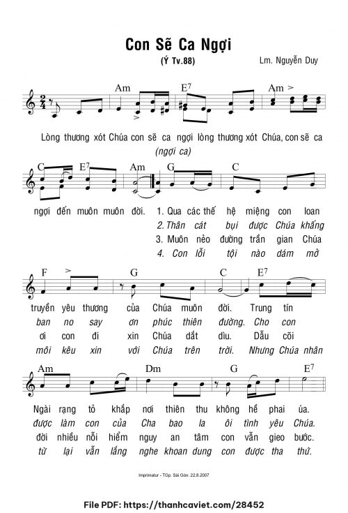 Con sẽ ca ngợi - Lm. Nguyễn Duy - trang 1