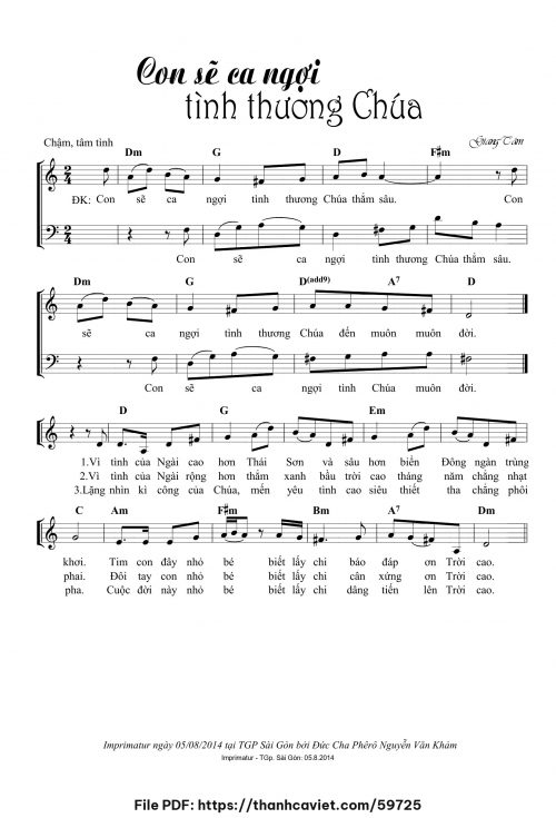 Con sẽ ca ngợi tình thương Chúa - Lm. Giang Tâm - trang 1