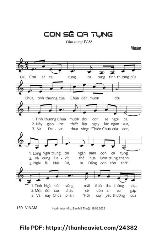 Con sẽ ca tụng - Vinam - trang 1