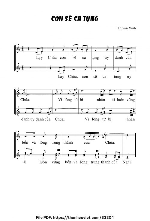 Con sẽ ca tụng - Lm. Tri Văn Vinh - trang 1