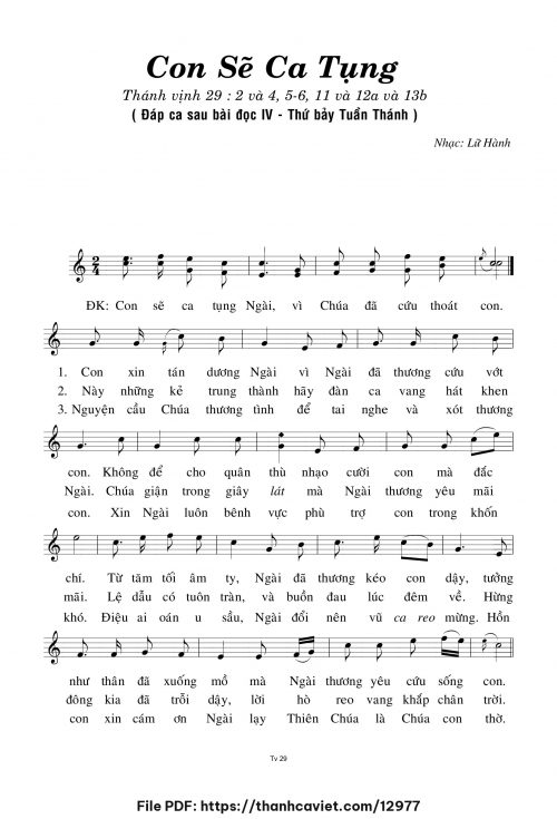 Con sẽ ca tụng - Lữ Hành - trang 1