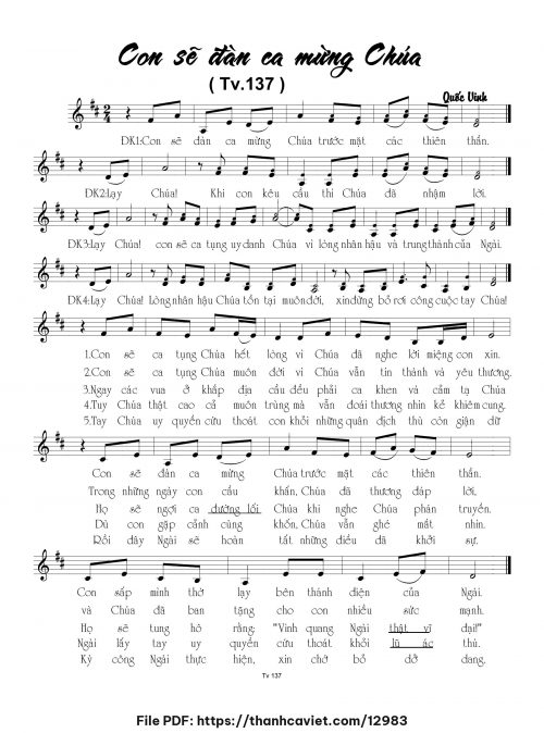 Con sẽ đàn ca mừng Chúa - Quốc Vinh - trang 1