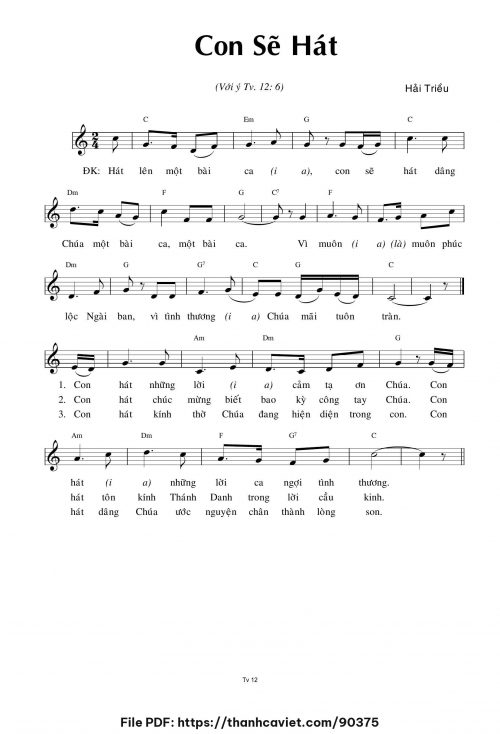 Con sẽ hát - Hải Triều - trang 1