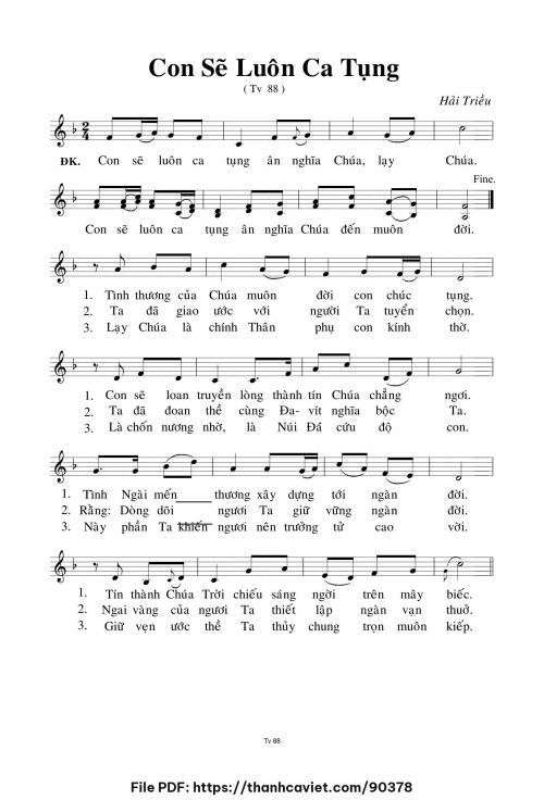 Con sẽ luôn ca tụng - Hải Triều - trang 1