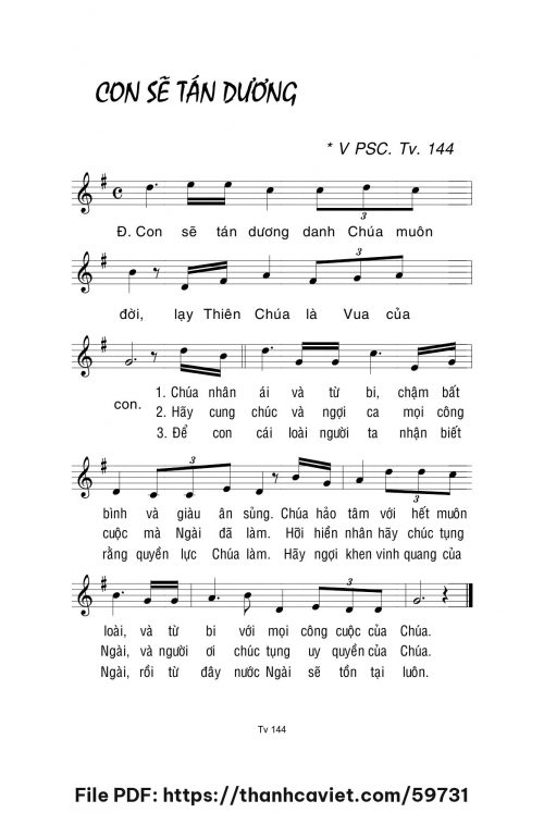 Con sẽ tán dương - Lm. La Thập Tự - trang 1