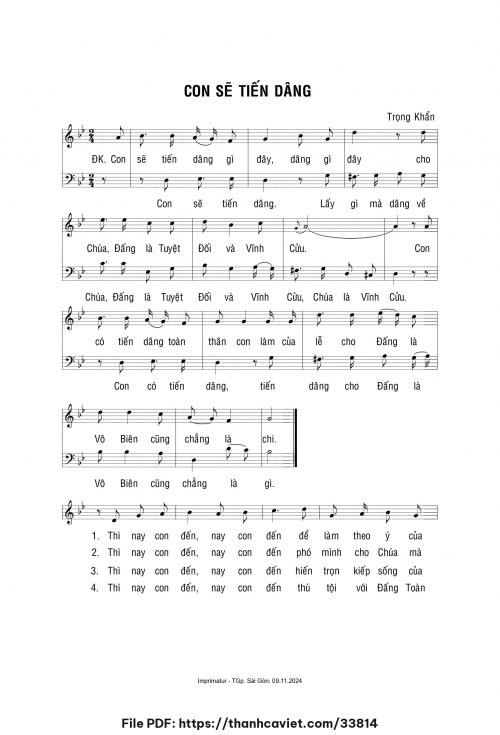 Con sẽ tiến dâng - Lm. Trọng Khẩn - trang 1