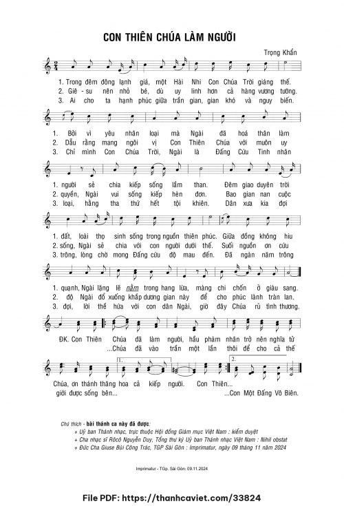 Con Thiên Chúa làm người - Lm. Trọng Khẩn - trang 1