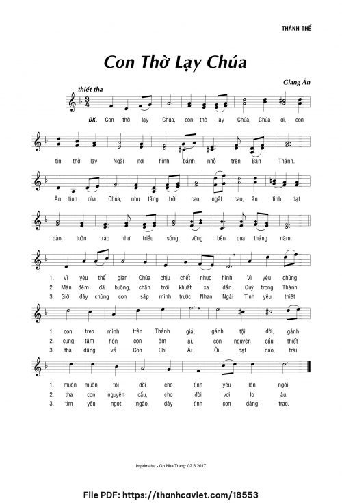 Con thờ lạy Chúa - Giang Ân - trang 1