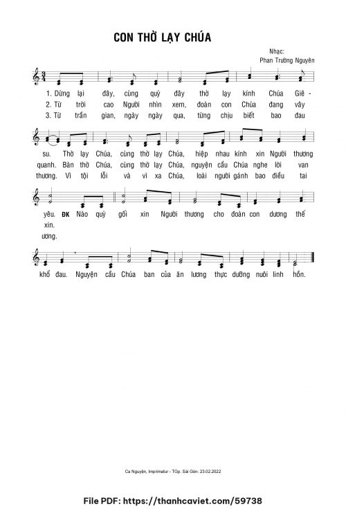 Con thờ lạy Chúa - Phan Trường Nguyên - trang 1