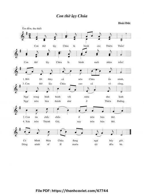 Con thờ lạy Chúa - Lm. Hoài Đức - trang 1