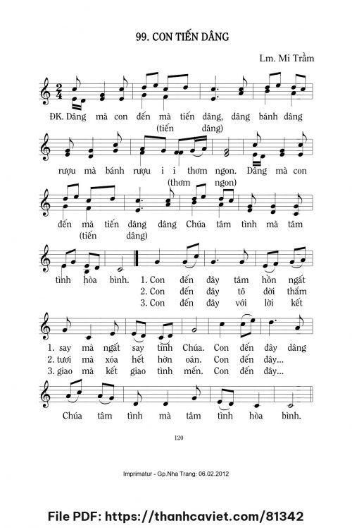 Con tiến dâng - Lm. Mi Trầm - trang 1