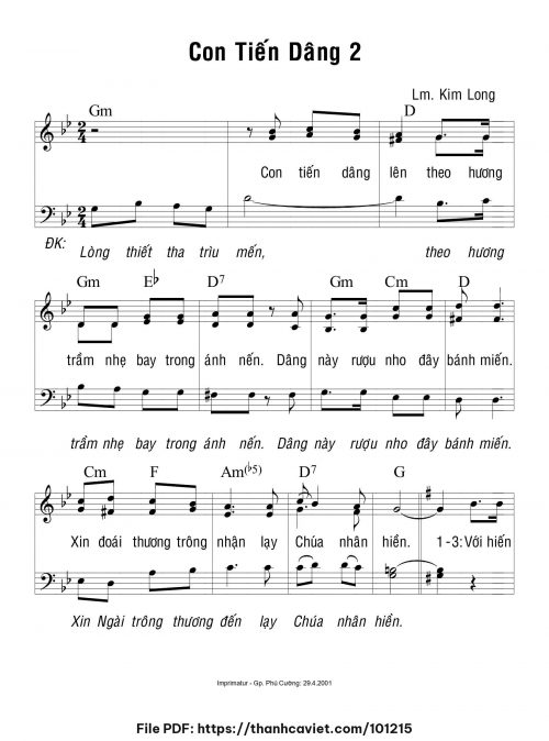 Con tiến dâng 2 - Lm. Kim Long - trang 1