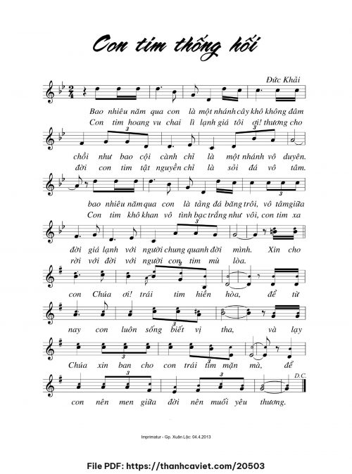 Con tim thống hối - Đức Khải - trang 1