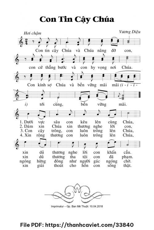 Con tin cậy Chúa - Lm. Vương Diệu - trang 1