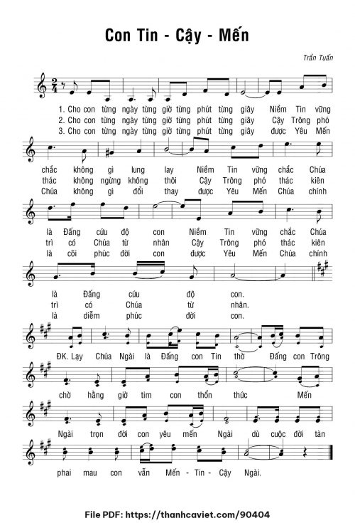 Con Tin Cậy Mến - Lm. Trần Tuấn - trang 1