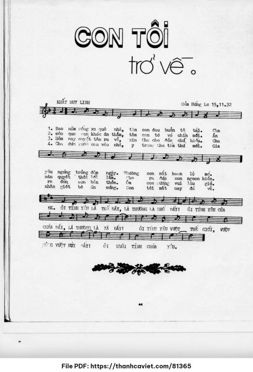 Con tôi trở về - Lm. Khuất Duy Linh - trang 1