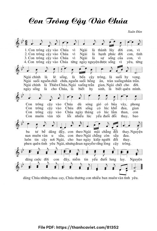 Con trông cậy vào Chúa - Xuân Đàn - trang 1