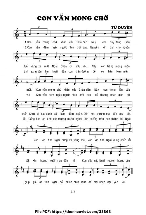 Con vẫn mong chờ - Lm. Từ Duyên - trang 1