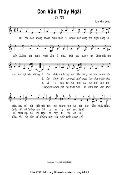 Con vẫn thấy Ngài - Lm. Kim Long - trang 1