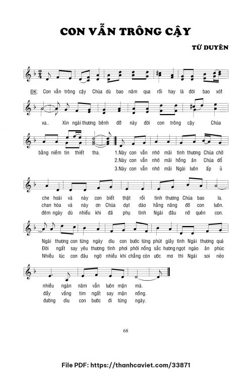 Con vẫn trông cậy - Lm. Từ Duyên - trang 1