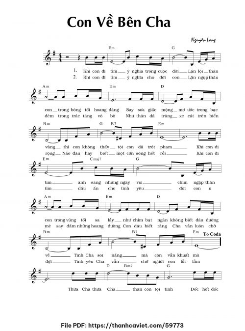 Con về bên Cha - Nguyên Long - trang 1