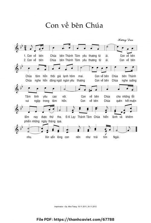 Con về bên Chúa - Sr. Hương Đan - trang 1