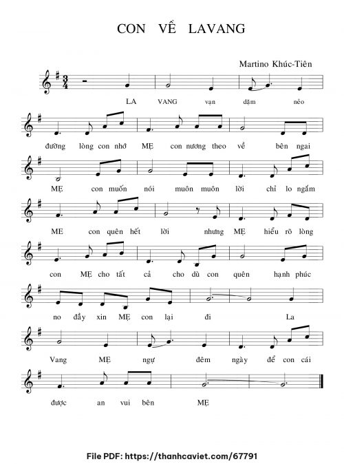 Con về Lavang - Martino Khúc Tiên - trang 1