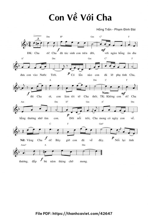 Con về với Cha - Hồng Trần Phạm Đình Đài - trang 1
