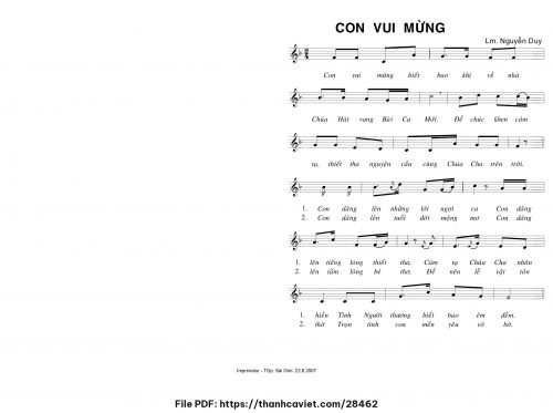 Con vui mừng - Lm. Nguyễn Duy - trang 1