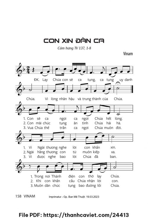 Con xin đàn ca - Vinam - trang 1