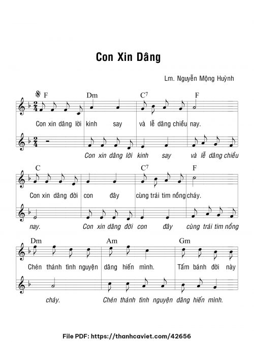 Con xin dâng - Lm. Nguyễn Mộng Huỳnh - trang 1