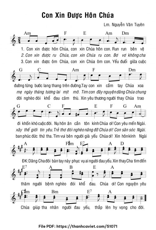 Con xin được hôn Chúa - Lm. Nguyễn Văn Tuyên - trang 1