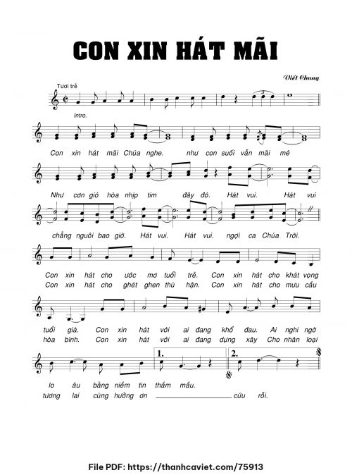 Con xin hát mãi - Viết Chung - trang 1