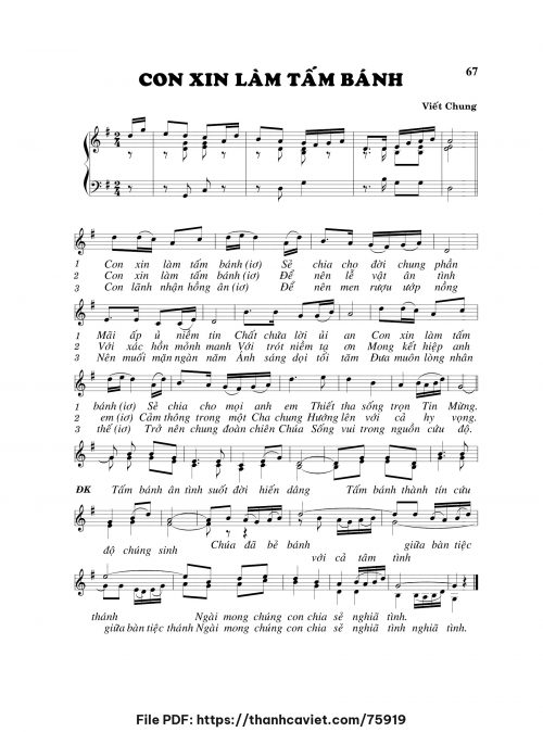 Con xin làm tấm bánh - Viết Chung - trang 1