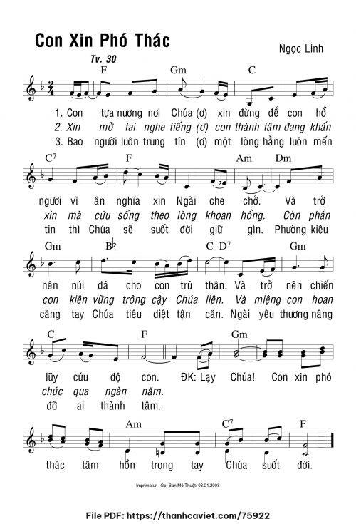 Con xin phó thác - Ngọc Linh - trang 1