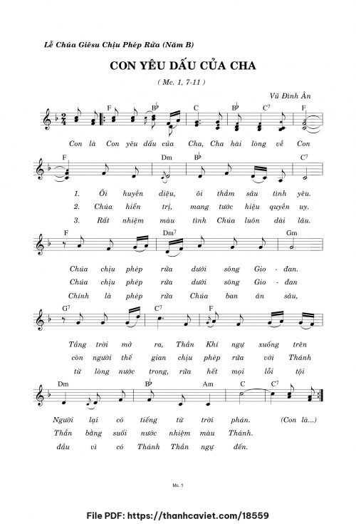 Con yêu dấu của Cha - Vũ Đình Ân - trang 1