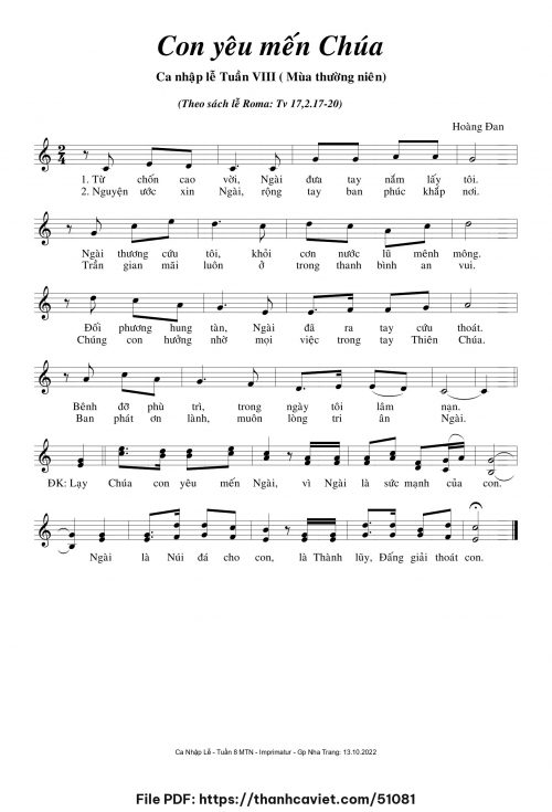 Con yêu mến Chúa - Hoàng Đan - trang 1