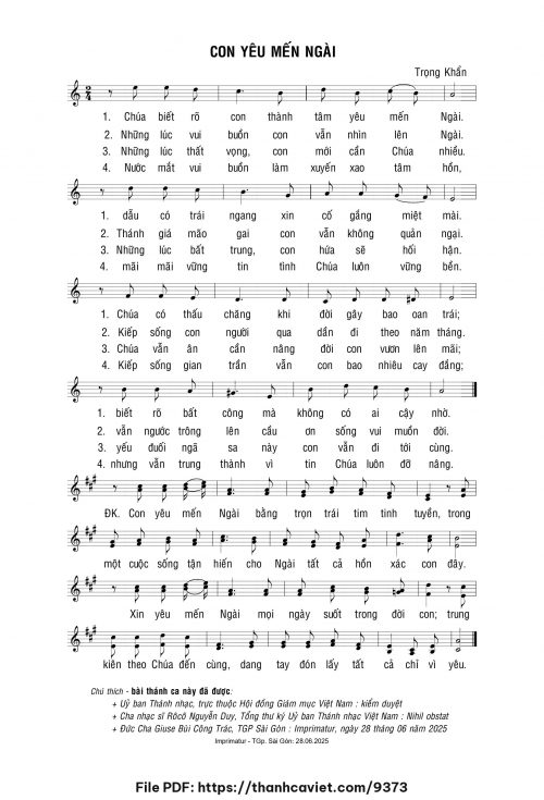 Con yêu mến Ngài - Lm. Trọng Khẩn - trang 1