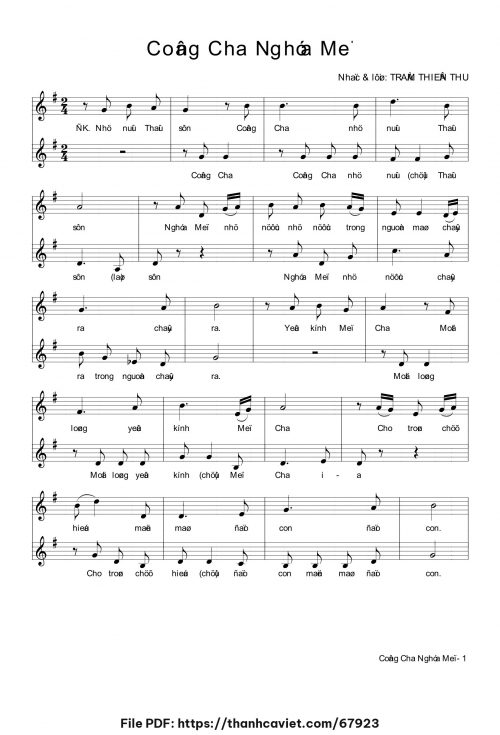 Công cha nghĩa mẹ - Trầm Thiên Thu - trang 1