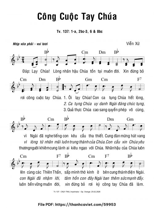 Công cuộc tay Chúa - Viễn Xứ - trang 1