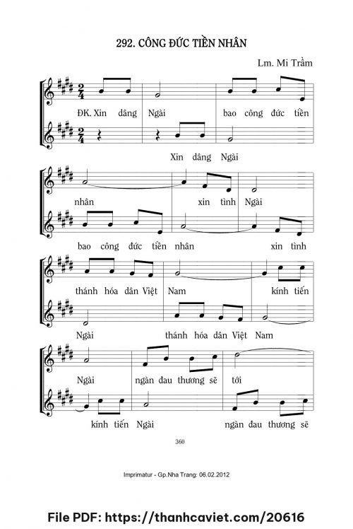 Công đức tiền nhân - Lm. Mi Trầm - trang 1