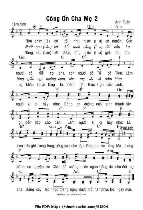 Công ơn cha mẹ 2 - Anh Tuấn - trang 1