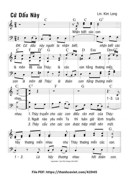 Cứ dấu này - Lm. Kim Long - trang 1