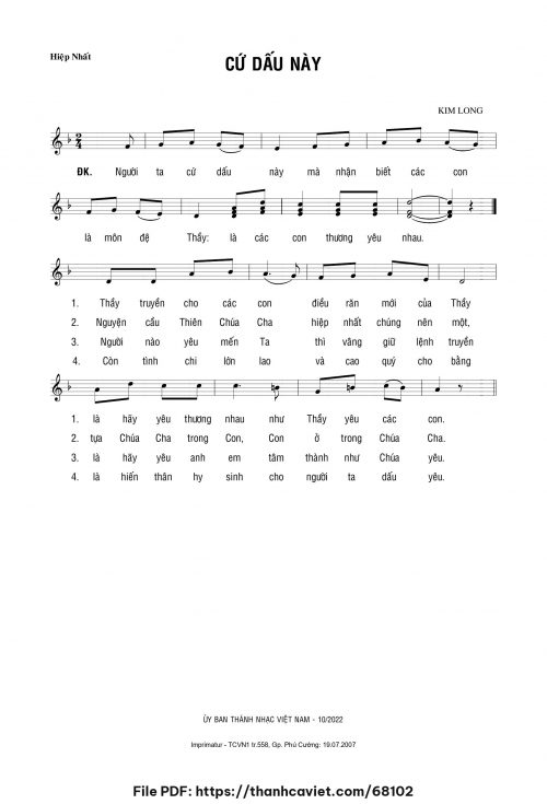 Cứ dấu này - Lm. Kim Long - trang 1