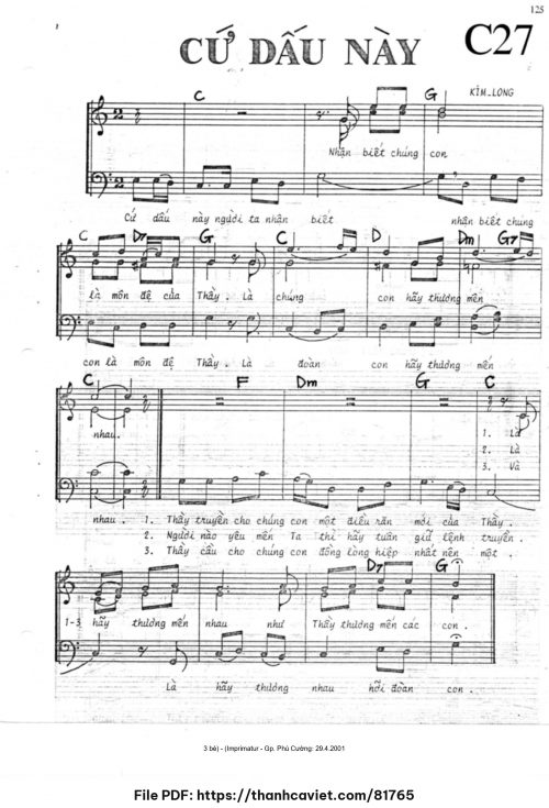 Cứ dấu này - Lm. Kim Long - trang 1