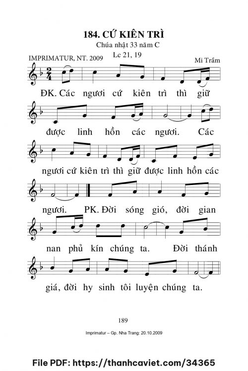 Cứ kiên trì [CN33 TNC] – - Lm. Mi Trầm - trang 1