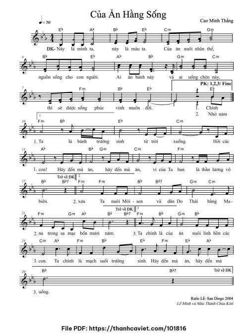 Của ăn hằng sống - Cao Minh Thắng - trang 1
