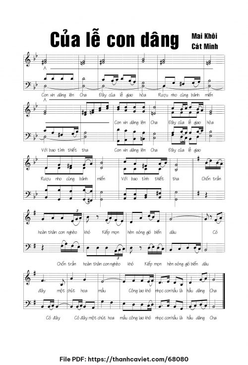 Của lễ con dâng - Cát Minh - Mai Khôi - trang 1