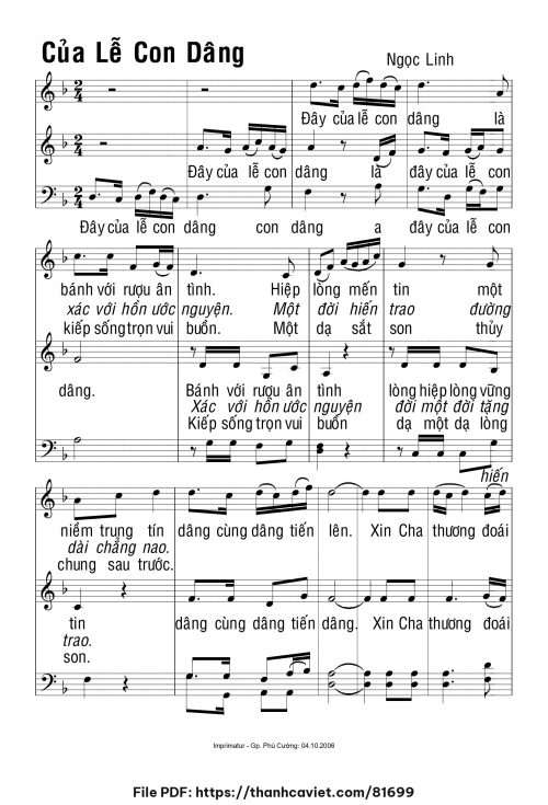 Của lễ con dâng - Ngọc Linh - trang 1