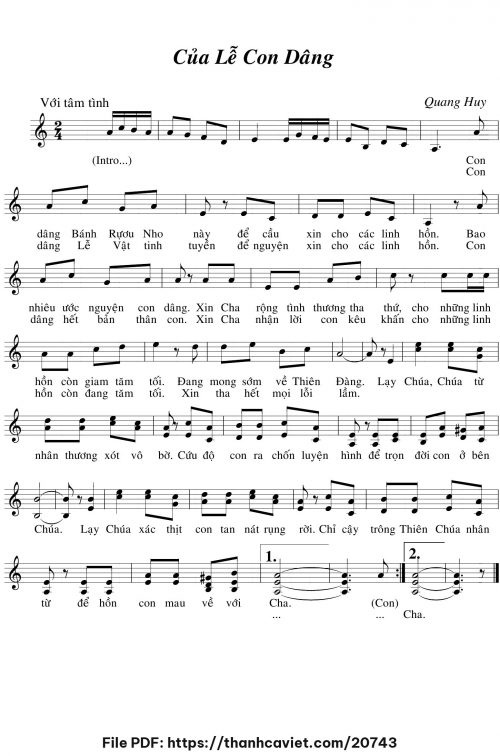 Của lễ con dâng - Nguyễn Quang Huy - trang 1
